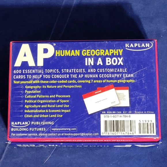 Kaplan AP Human Geography in a Box Flash Cards Used, Like New Condition - Picture 2 of 3